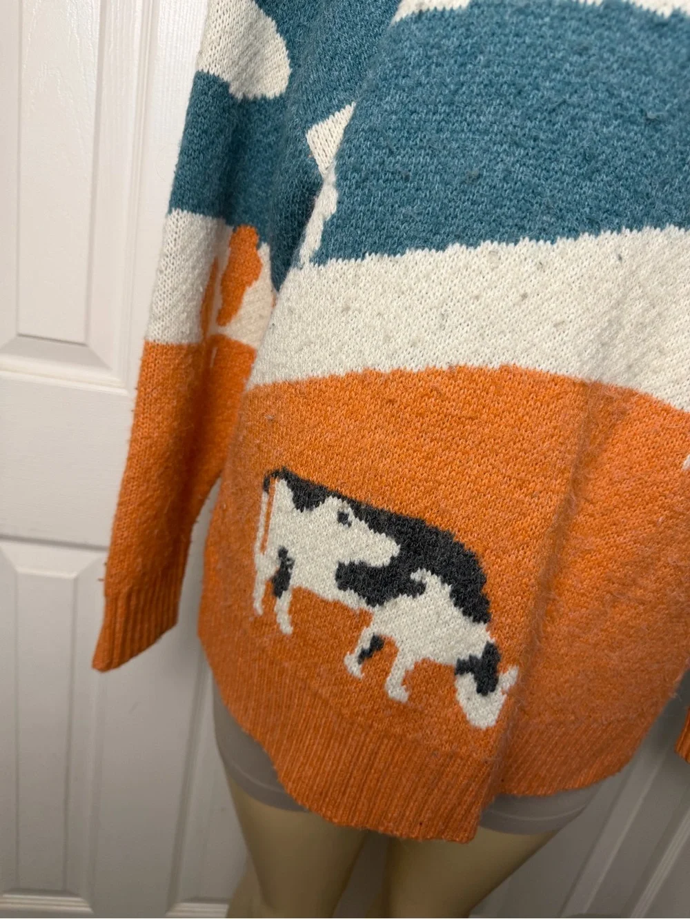 Aelfric Eden vintage Cow Pasture Knit Sweater Womens Medium Cottagecore